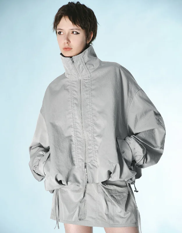 Zipper Front Drop Shoulder Sleeve Jacket Insulated Jacket Fitted Jacket Loose Jacket Zipper Front Drop Shoulder Sleeve Jacket Insulated Jacket Fitted Jacket Loose Jacket