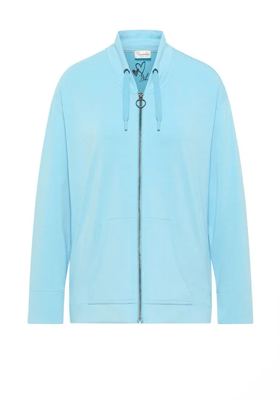 Barbara Lebek Drawstring High Neck Sweat Jacket, Blue Front Pockets Side Pockets Patch Pockets Barbara Lebek Drawstring High Neck Sweat Jacket, Blue Front Pockets Side Pockets Patch Pockets