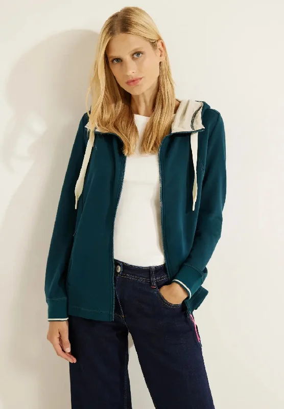 Cecil Sporty Hooded Jacket, Deep Lake Green Tailored Jacket Straight Jacket A-Line Jacket Cecil Sporty Hooded Jacket, Deep Lake Green Tailored Jacket Straight Jacket A-Line Jacket