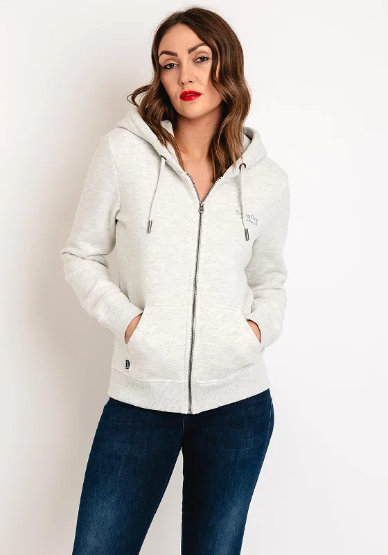 Superdry Womens Essential Logo Zip Hoodie Jacket, Glacier Grey Marl Bomber Jacket Anorak Windbreaker Superdry Womens Essential Logo Zip Hoodie Jacket, Glacier Grey Marl Bomber Jacket Anorak Windbreaker