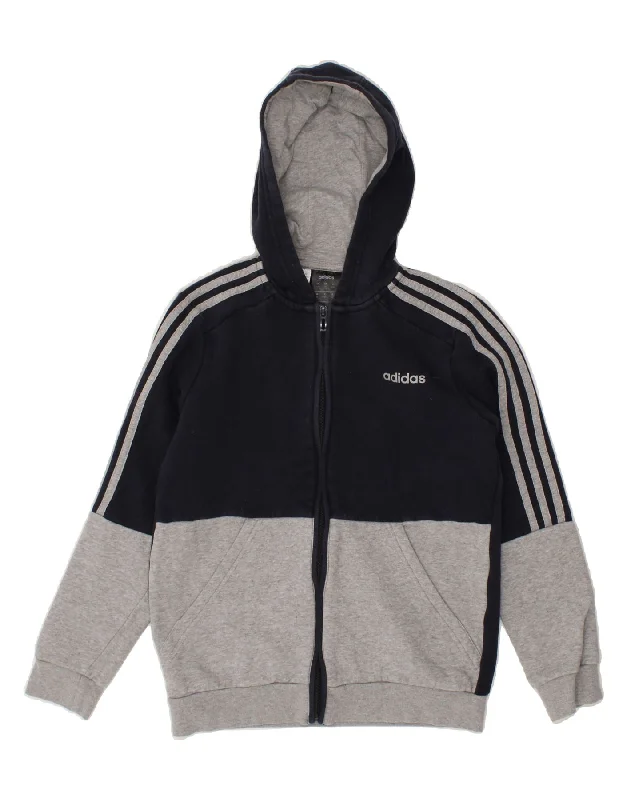ADIDAS Boys Graphic Zip Hoodie Sweater 11-12 Years Black Colourblock Hoodie with Hood Adjustable Protection ADIDAS Boys Graphic Zip Hoodie Sweater 11-12 Years Black Colourblock Hoodie with Hood Adjustable Protection