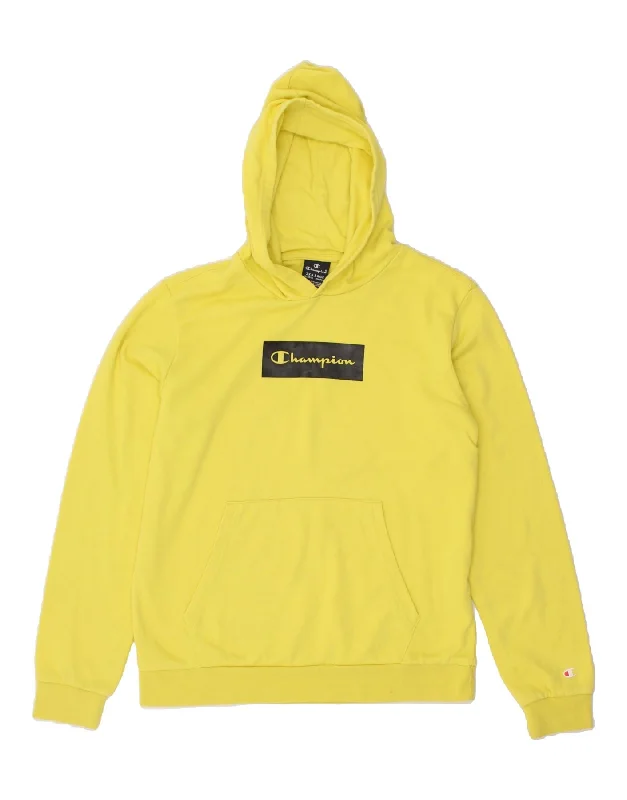 CHAMPION Boys Graphic Hoodie Jumper 15-16 Years 2XL Yellow Graphic Hoodie Design Print CHAMPION Boys Graphic Hoodie Jumper 15-16 Years 2XL Yellow Graphic Hoodie Design Print