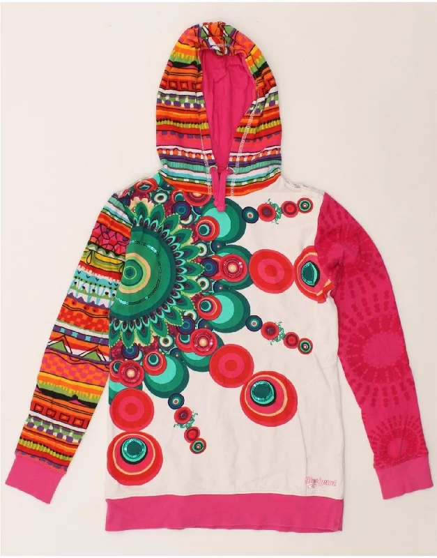DESIGUAL Girls Graphic Hoodie Jumper 13-14 Years Multicoloured Cotton Hoodie with Elastic Waist Stretchable Comfortable DESIGUAL Girls Graphic Hoodie Jumper 13-14 Years Multicoloured Cotton Hoodie with Elastic Waist Stretchable Comfortable