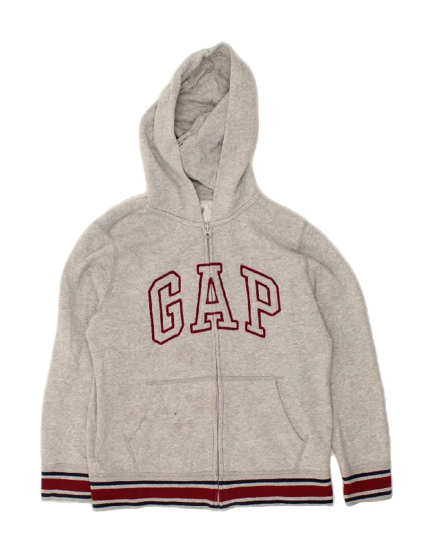 GAP Boys Graphic Zip Hoodie Sweater 9-10 Years Large Grey Cotton Hoodie with Cuffed Sleeves Snug Secure GAP Boys Graphic Zip Hoodie Sweater 9-10 Years Large Grey Cotton Hoodie with Cuffed Sleeves Snug Secure