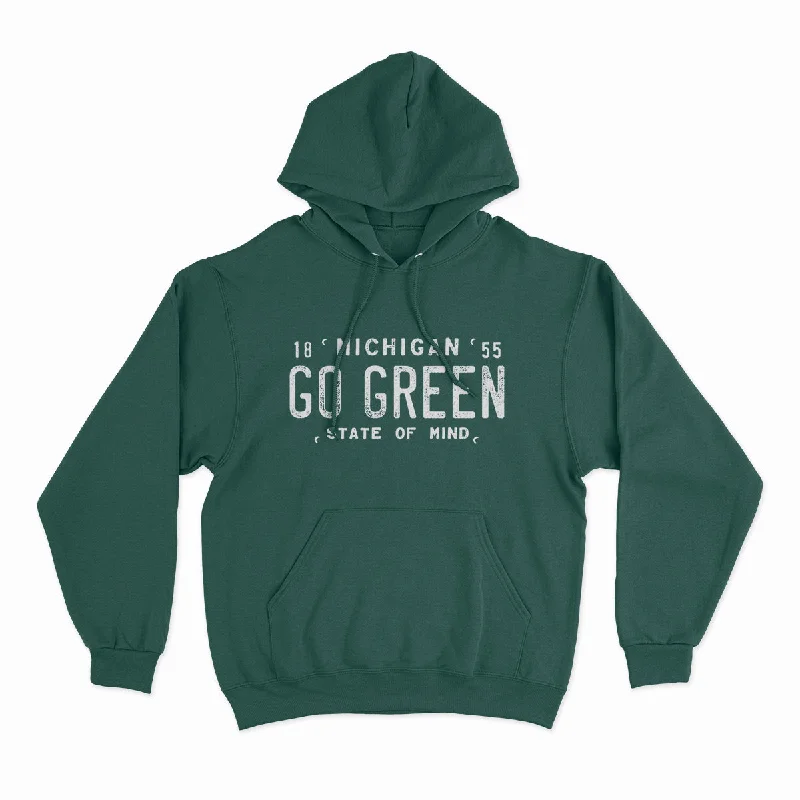 Go Green - Unisex Hooded Sweatshirt Hoodie with Hem Patch Decorative Personalized