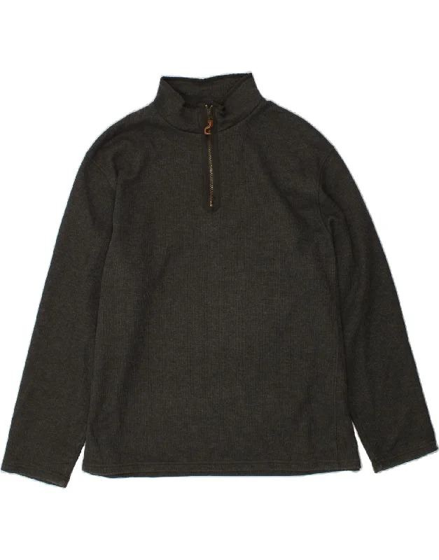 MOUNTAIN WAREHOUSE Mens Zip Neck Sweatshirt Jumper 3XL Grey Polyester Hoodie with Typography Text Message