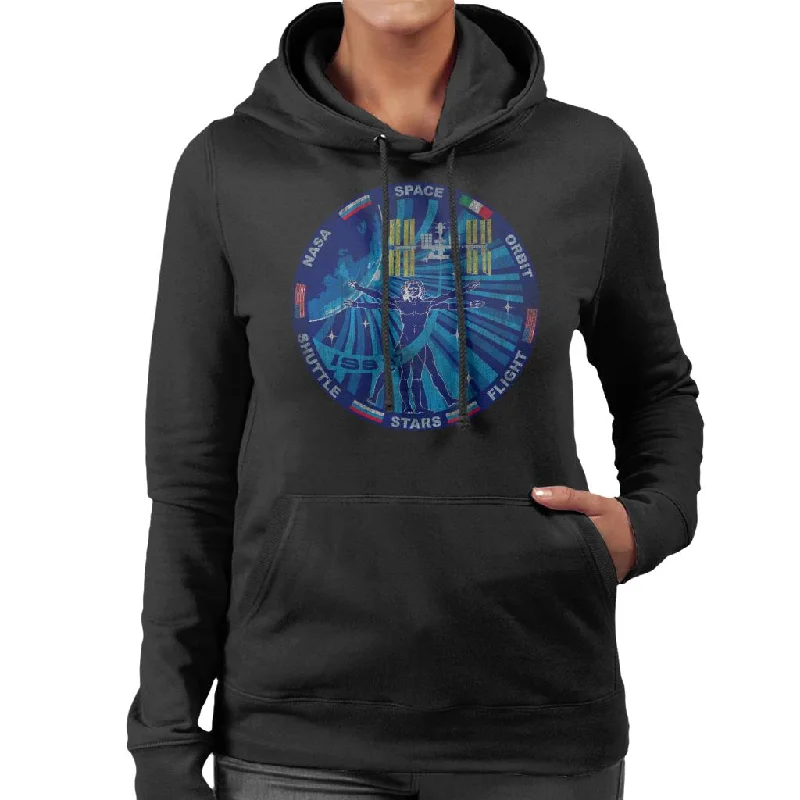 NASA ISS Expedition 37 Mission Badge Distressed Women's Hooded Sweatshirt Hoodie with Logo Branding Identity NASA ISS Expedition 37 Mission Badge Distressed Women's Hooded Sweatshirt Hoodie with Logo Branding Identity