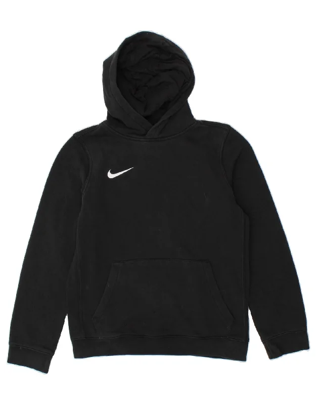 NIKE Boys Hoodie Jumper 12-13 Years Large Black Cotton Hoodie with Hidden Zipper Minimalist Clean NIKE Boys Hoodie Jumper 12-13 Years Large Black Cotton Hoodie with Hidden Zipper Minimalist Clean
