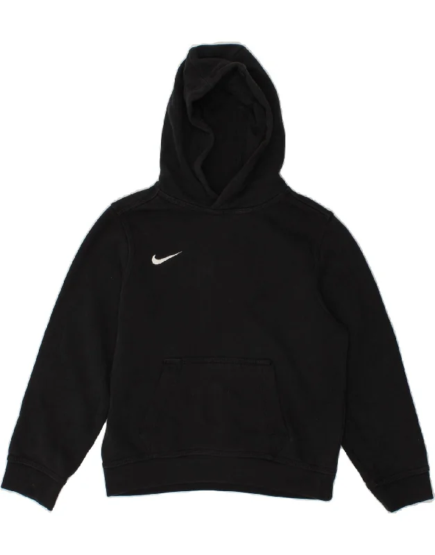 NIKE Girls Hoodie Jumper 8-9 Years Small Black Hoodie with High-Low Hem Asymmetrical Trendy NIKE Girls Hoodie Jumper 8-9 Years Small Black Hoodie with High-Low Hem Asymmetrical Trendy