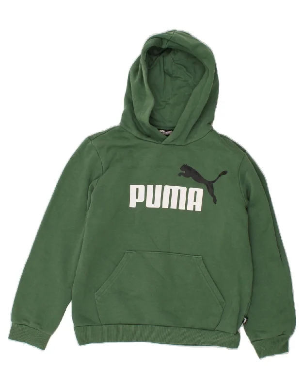 PUMA Boys Graphic Hoodie Jumper 11-12 Years Green Hoodie with Hem Lace Feminine Delicate PUMA Boys Graphic Hoodie Jumper 11-12 Years Green Hoodie with Hem Lace Feminine Delicate