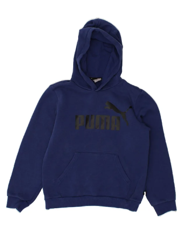 PUMA Boys Graphic Hoodie Jumper 11-12 Years Navy Blue Hoodie with Thumb Holes Functional Cozy PUMA Boys Graphic Hoodie Jumper 11-12 Years Navy Blue Hoodie with Thumb Holes Functional Cozy