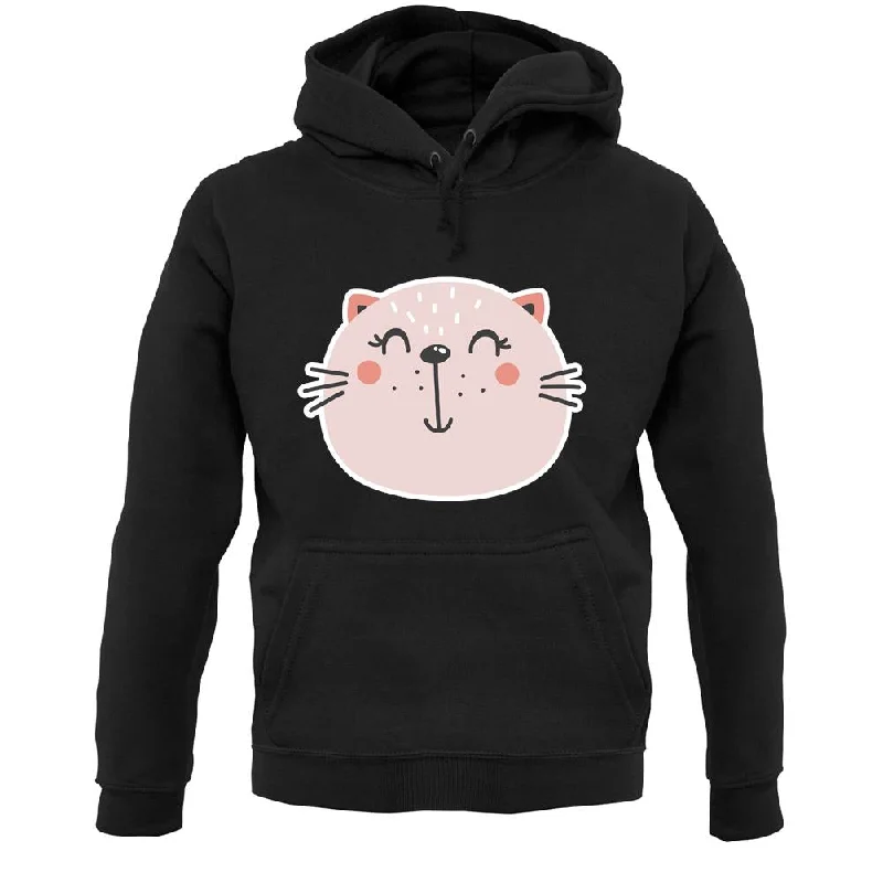 Smiley Face Cat Unisex Hoodie Hoodie with Slim Fit Tailored Modern