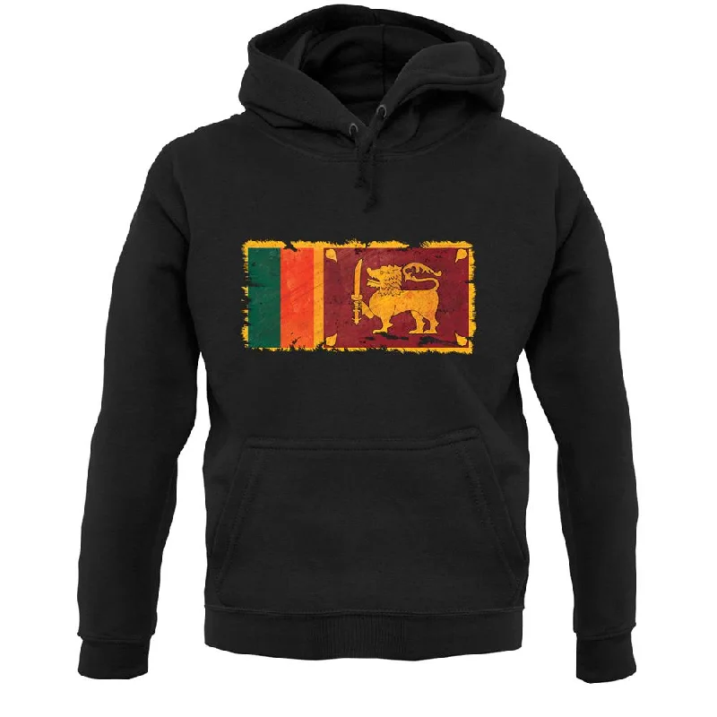 Sri Lanka Grunge Style Flag Unisex Hoodie Hoodie with Zipper Placket Modern Functional Sri Lanka Grunge Style Flag Unisex Hoodie Hoodie with Zipper Placket Modern Functional