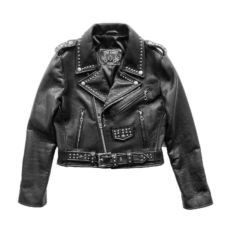 CROPPED STUDDED BOWERY JACKET