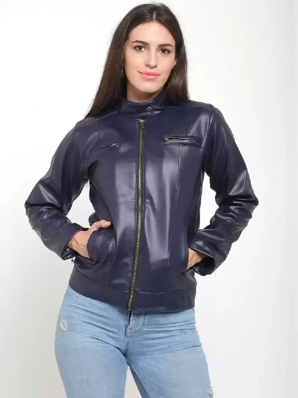 TANDUL  Full Sleeve Solid Women Leather Jacket