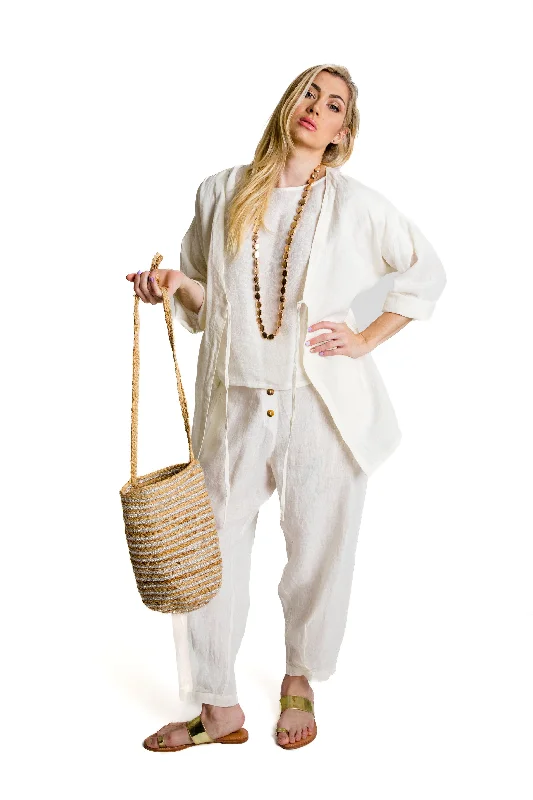 Nanea Linen Jacket in Cream