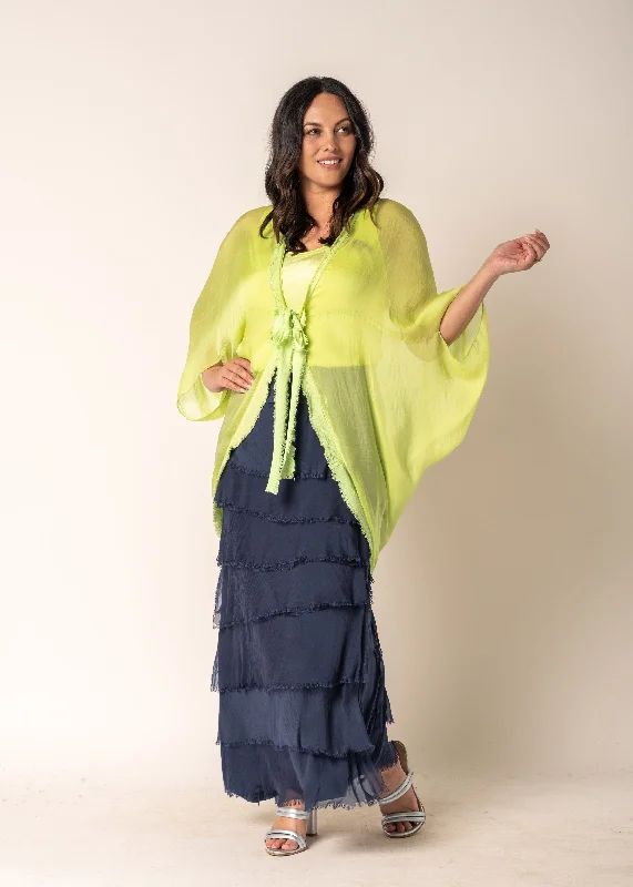 Samantha Silk Jacket in Lime Splice