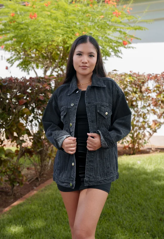 WOMEN'S BLACK DENIM JACKET