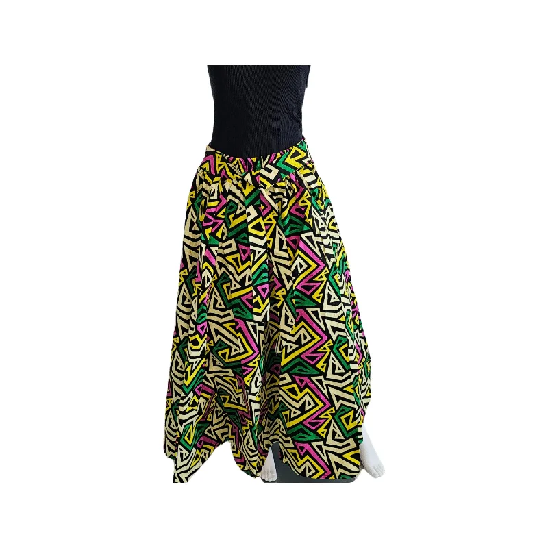 African Print Maxi Skirt with Pockets and Headwrap chiffon skirt airy