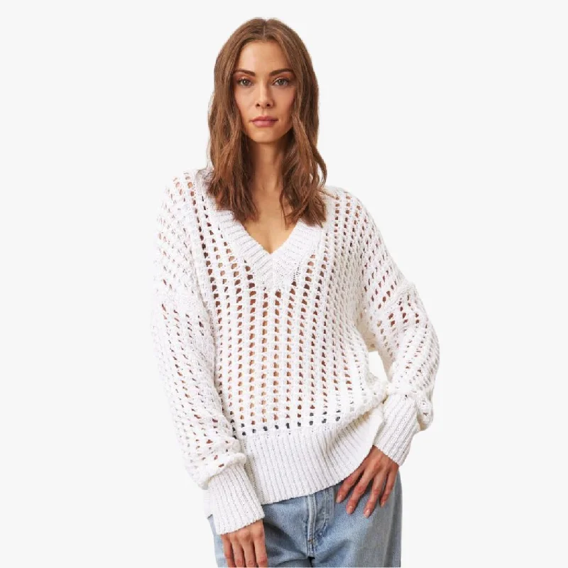 Addie Crochet Knit V-Neck Cotton Sweater (Coconut) Jersey Fabric Tulle Fabric Batik Fabric Addie Crochet Knit V-Neck Cotton Sweater (Coconut) Jersey Fabric Tulle Fabric Batik Fabric