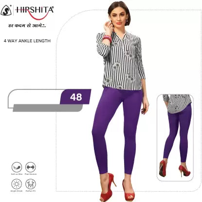 HIRSHITA Churidar Ethnic Wear Legging (Purple, Solid) Fashionable Quick-Dry Yoga Pants HIRSHITA Churidar Ethnic Wear Legging (Purple, Solid) Fashionable Quick-Dry Yoga Pants