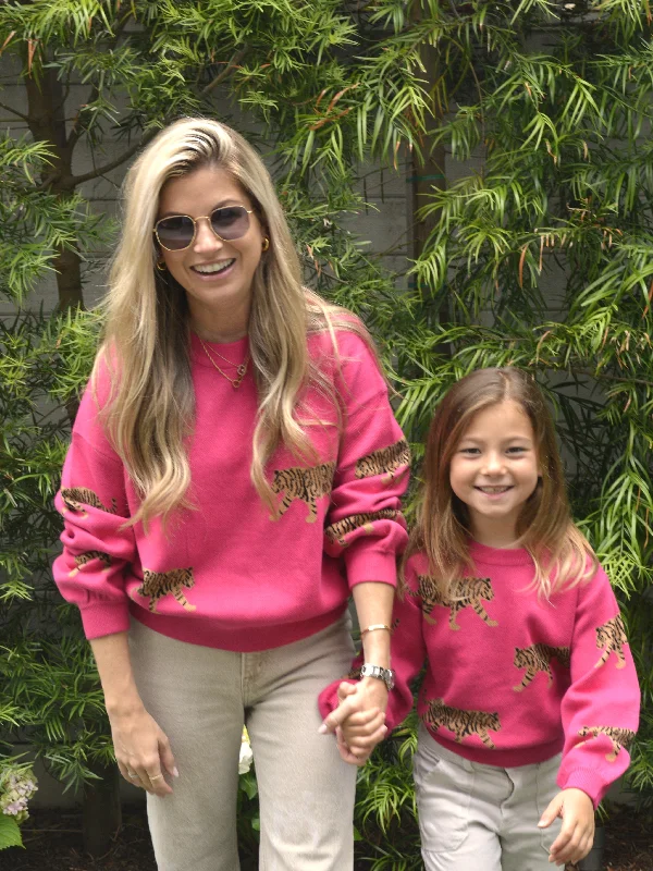Mommy and Me Eye of the Tiger Adult Size Sweater Spandex Blend Rayon Blend Denim Blend Mommy and Me Eye of the Tiger Adult Size Sweater Spandex Blend Rayon Blend Denim Blend