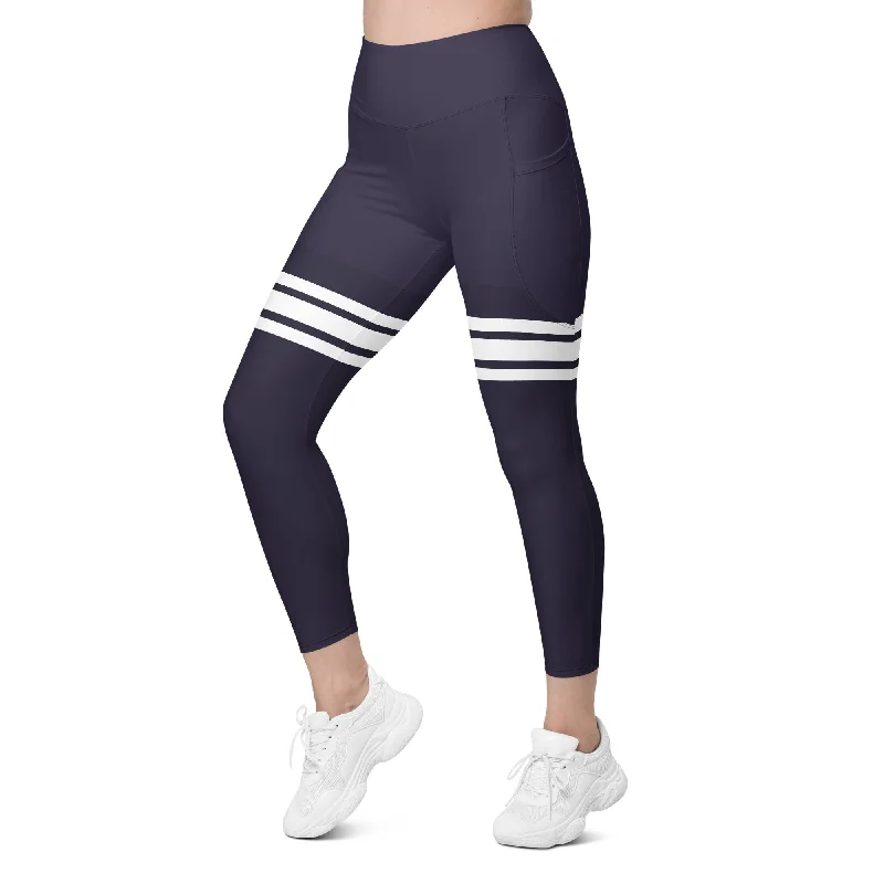 ELEVATED ESSENTIALS, THE PERFECT SIDE POCKET LEGGING THIGH HIGH SLATE BLUE Elegant Printed Leggings with Pockets ELEVATED ESSENTIALS, THE PERFECT SIDE POCKET LEGGING THIGH HIGH SLATE BLUE Elegant Printed Leggings with Pockets
