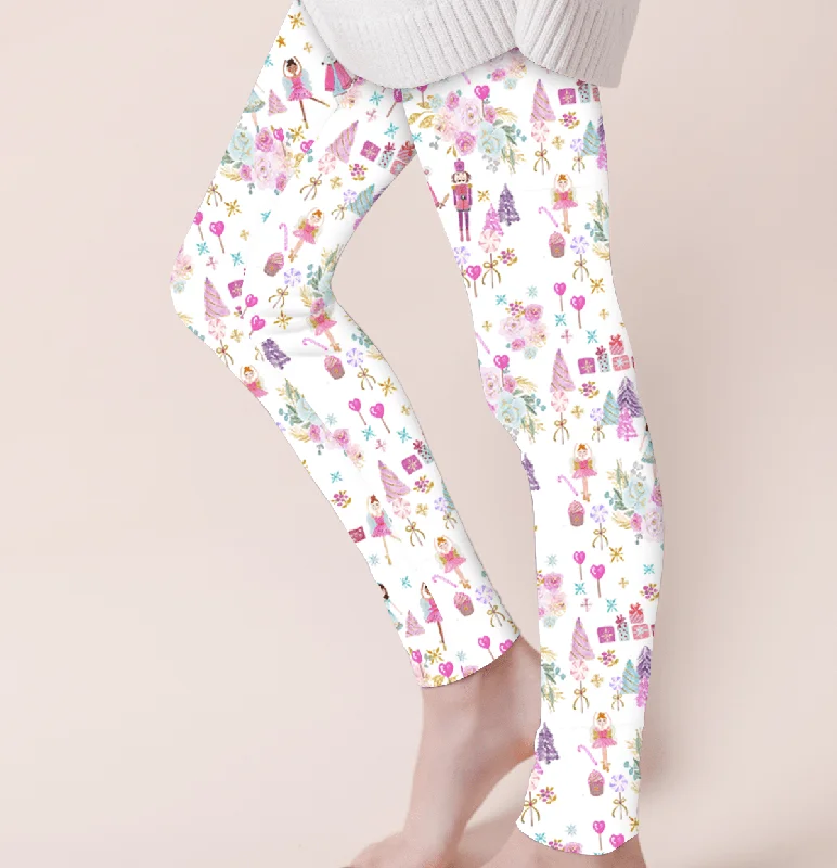 Merry & Bright Sugar Plum Fairy - Adult & Kids Casual Cloud Soft Yoga Band Leggings Stylish Ultra Stretch Leggings Merry & Bright Sugar Plum Fairy - Adult & Kids Casual Cloud Soft Yoga Band Leggings Stylish Ultra Stretch Leggings