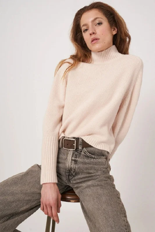 REPEAT CASHMERE Wool Sweater With Ribbed Stand Collar Cashmere Blend Cotton Blend Poly Blend REPEAT CASHMERE Wool Sweater With Ribbed Stand Collar Cashmere Blend Cotton Blend Poly Blend