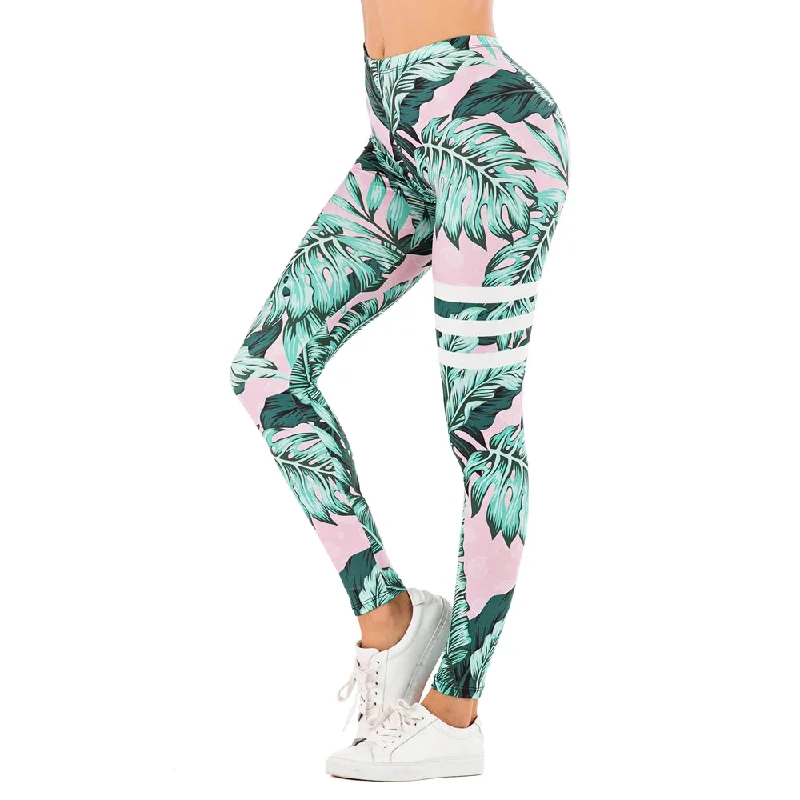 Sexy Women Legging leaf Printing Fitness leggins Fashion Slim legins High Waist Leggings Woman Pants Stylish Stretch Print Leggings Sexy Women Legging leaf Printing Fitness leggins Fashion Slim legins High Waist Leggings Woman Pants Stylish Stretch Print Leggings