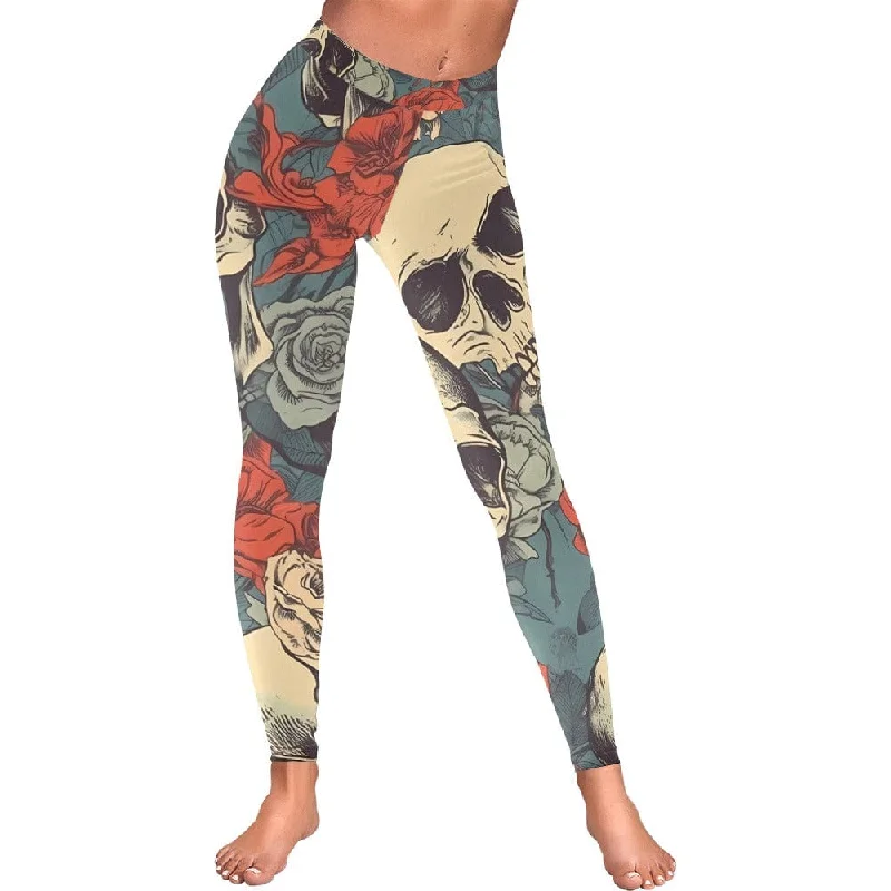 These Women's Skull Pattern Low Rise Leggings Will Have You Looking Stylish & Feeling Comfortable Cozy Cotton Leggings These Women's Skull Pattern Low Rise Leggings Will Have You Looking Stylish & Feeling Comfortable Cozy Cotton Leggings