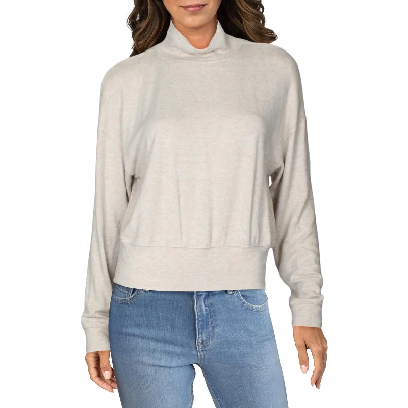 VELVET BY GRAHAM & SPENCER Womens Tami Ribbed Heathered Mock Turtleneck Sweater Knit Fabric Woven Fabric Fleece Fabric VELVET BY GRAHAM & SPENCER Womens Tami Ribbed Heathered Mock Turtleneck Sweater Knit Fabric Woven Fabric Fleece Fabric