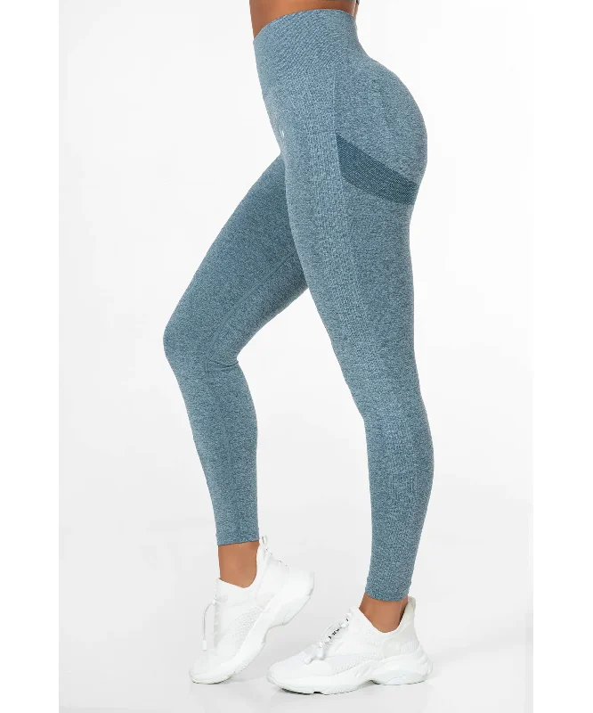 Famme Peach Scrunch Seamless Leggings Blue