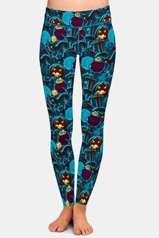 Ladies 3D Happy Halloween Printed Leggings