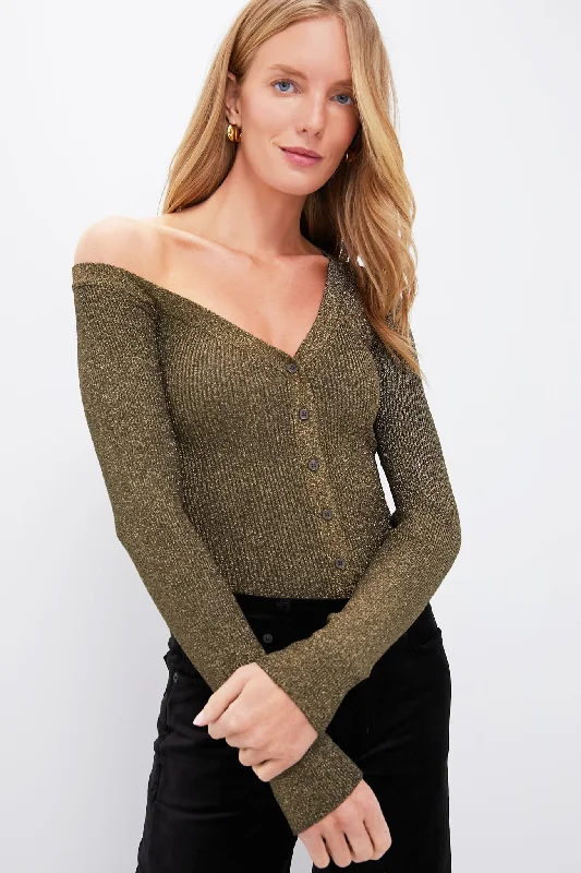 Metallic Gold Craftsman Sweater