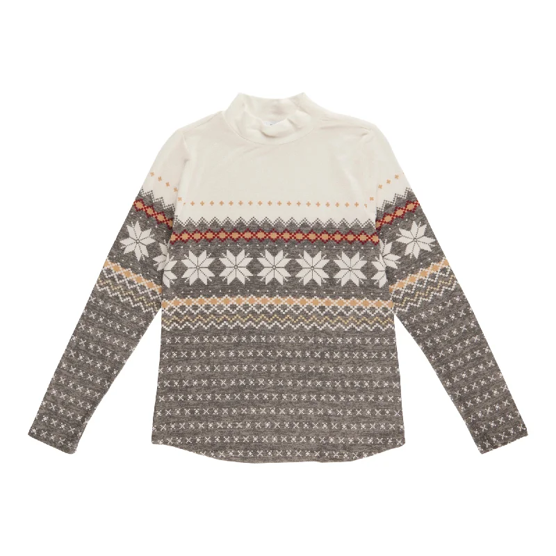 mySTYLE Women's Fair Isle Mock-Neck Sweater