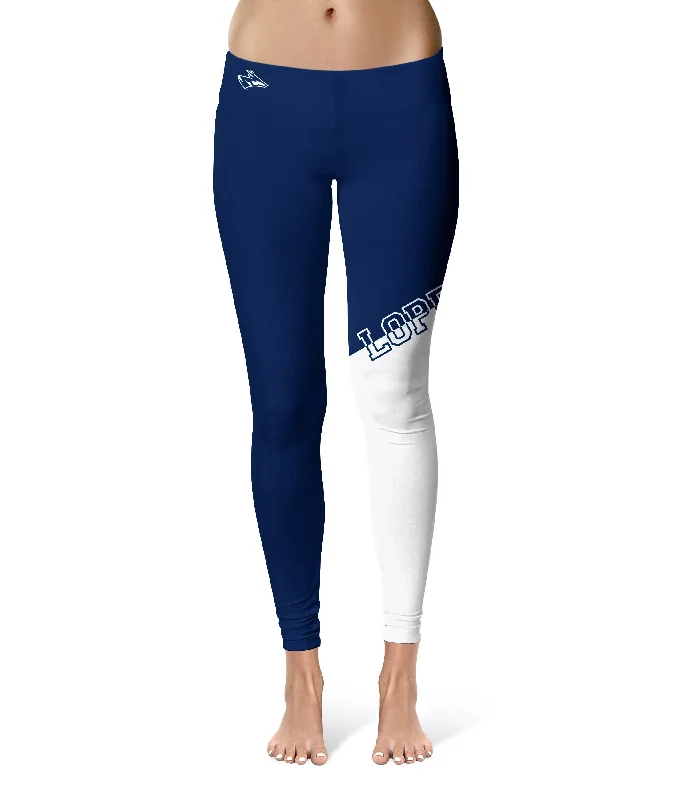 Nebraska-Kearney Lopers UNK Game Day Leg Color Block Blue White Yoga Leggings for Women by Vive La Fete