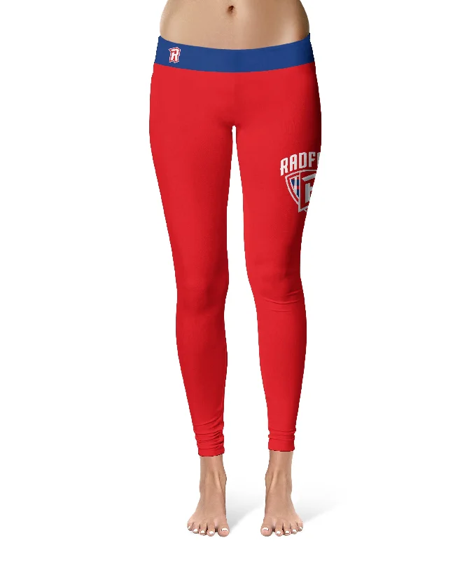 Radford University Highlanders Game Day Logo on Thigh Red Yoga Leggings for Women by Vive La Fete