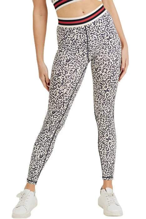 Snow Leopard Striped Band Highwaist Leggings APH2820