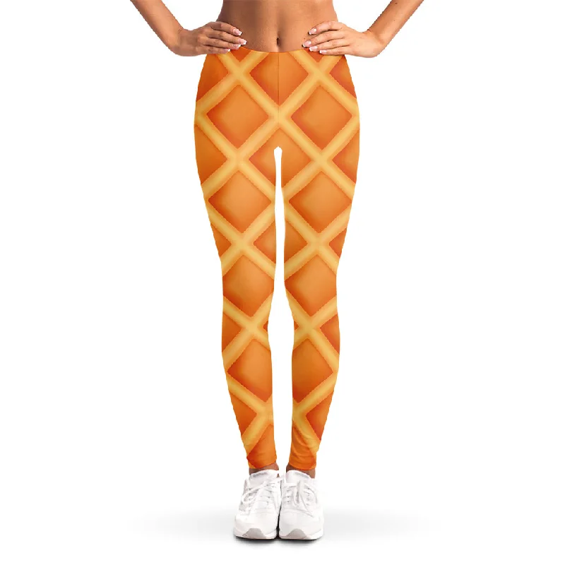 Waffle Print Women's Leggings