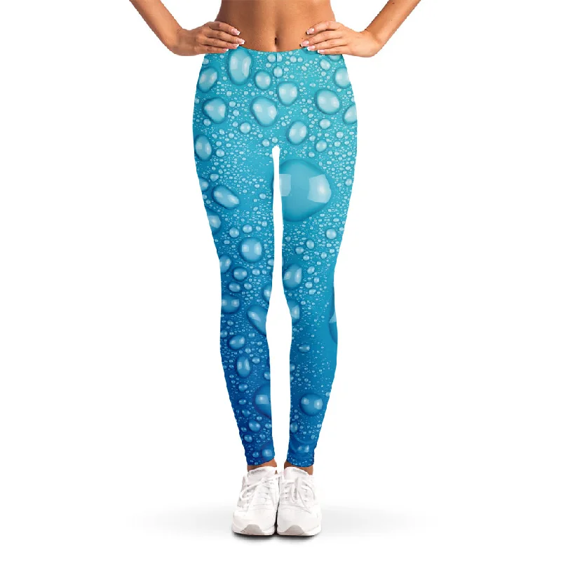 Water Drops Print Women's Leggings