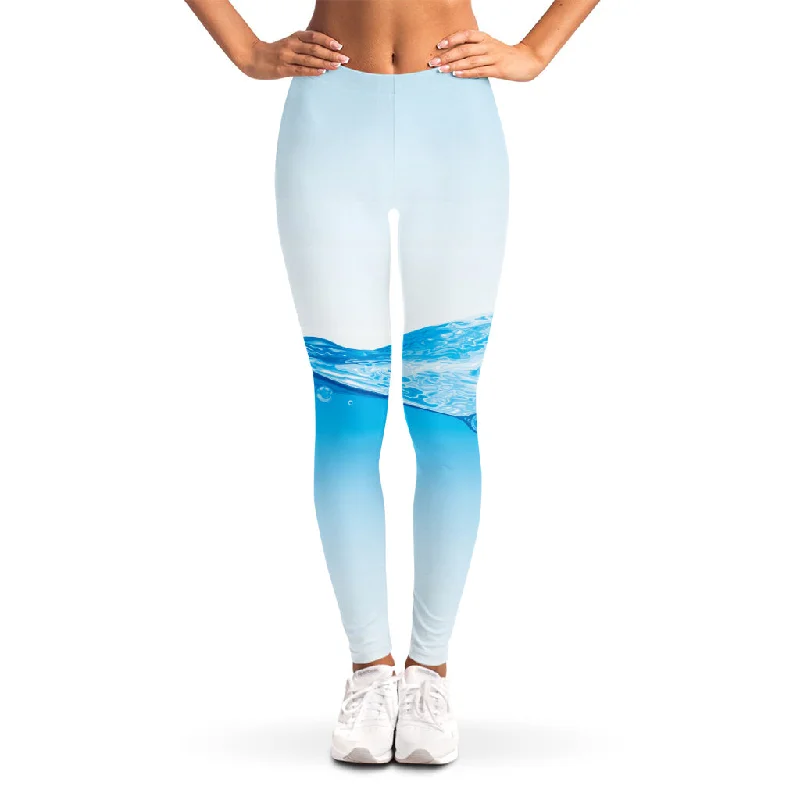 Water Wave Print Women's Leggings