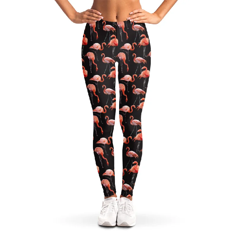 Watercolor Flamingo Pattern Print Women's Leggings