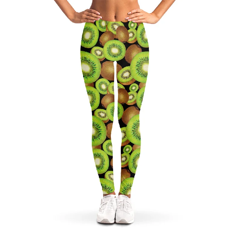 Watercolor Kiwi Pattern Print Women's Leggings