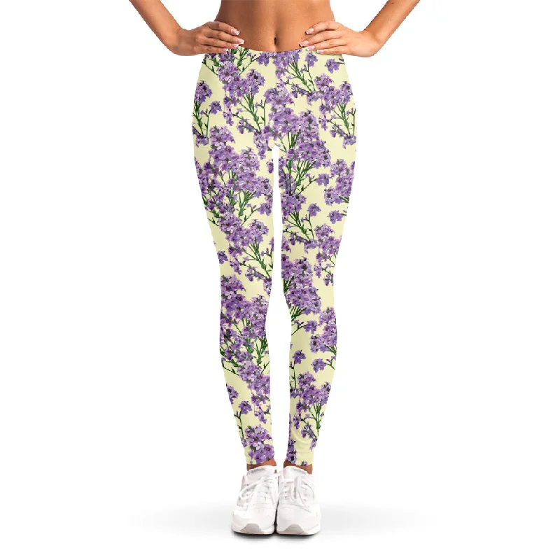 Watercolor Lavender Pattern Print Women's Leggings