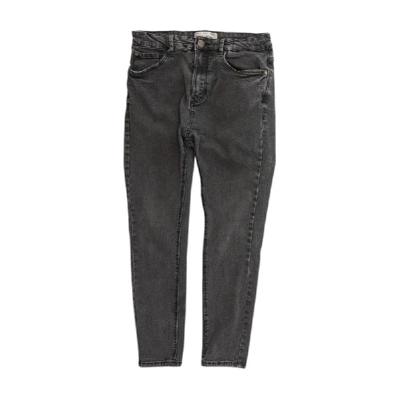 Black Solid High Rise Slim Leg Jeans