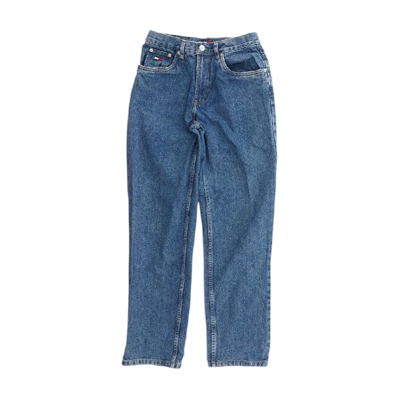 Blue Solid High Rise Regular Jeans