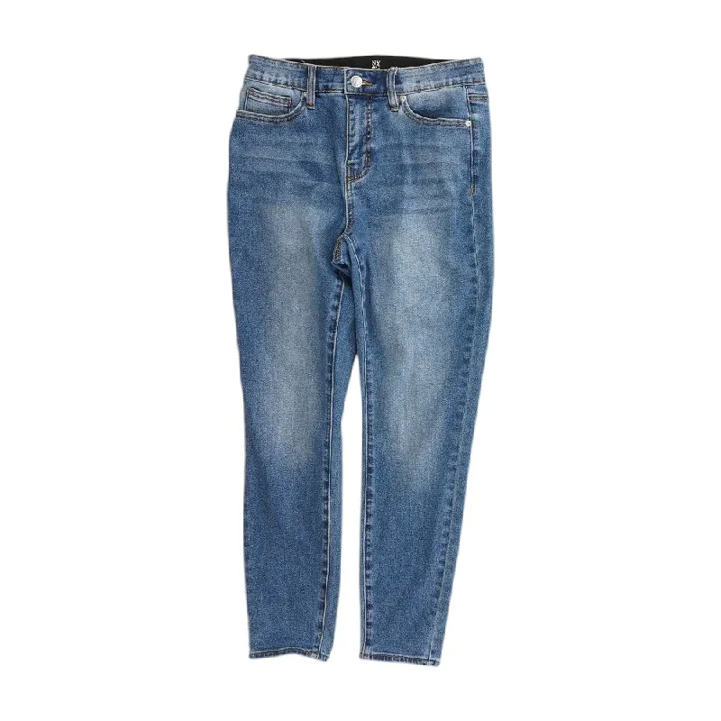 Blue Solid High Rise Skinny Leg Jeans