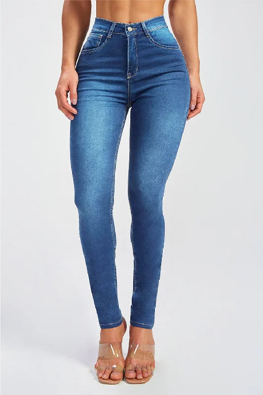 Glamor Buttoned Skinny Jeans