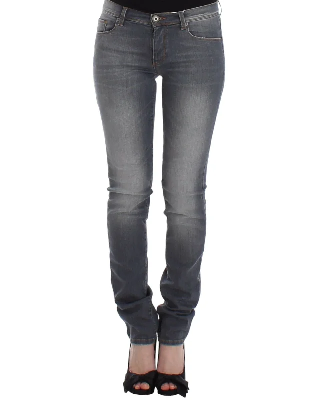 Chic Gray Slim-fit Skinny Jeans